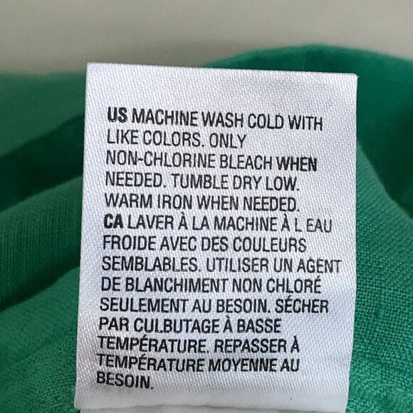 Club Room Luxury Linen Button Up Shirt Men's Size Medium Green Short Sleeve - Picture 10 of 11